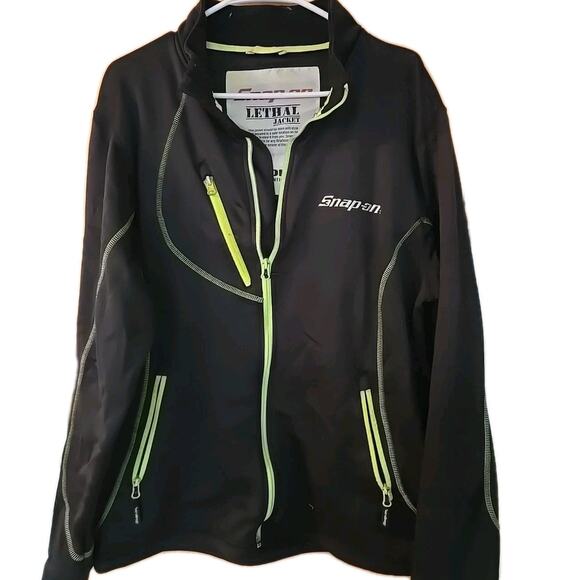 Snap On Tools Mens Lethal Full Zip Jacket By Choko Black Neon Sz XL - Picture 1 of 6